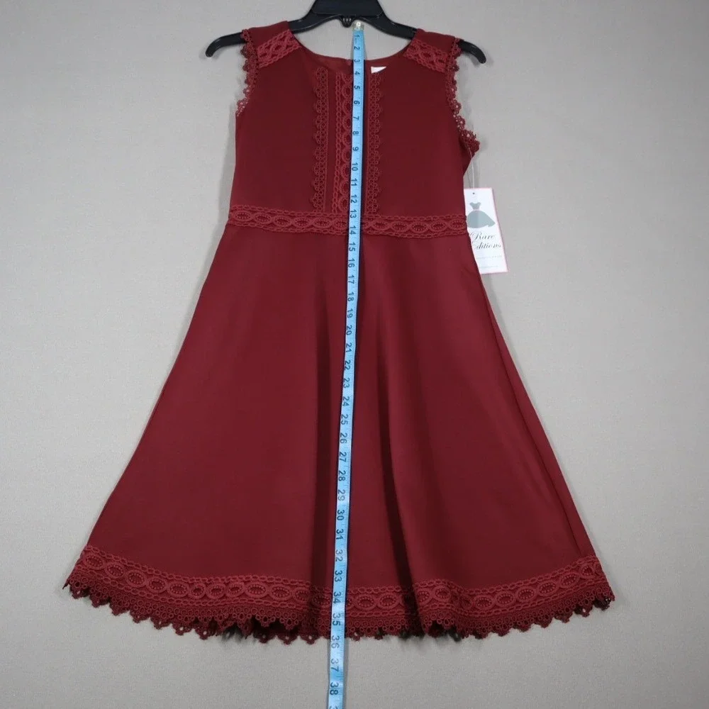 Rare Editions Big Girls‎ Princess Bodice Skater Dress - Burgundy - Size 16